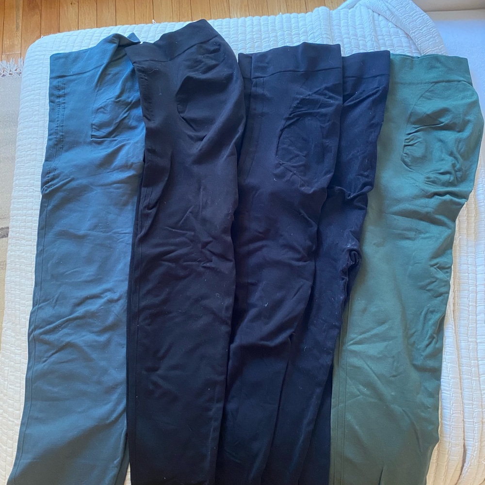 BLANQI and Knix Women's Maternity Leggings - Blue, Black, and Green
